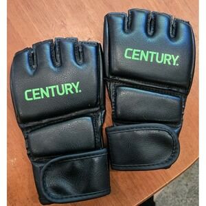 Century Youth L/XL MMA Gloves Black Martial Arts Sparring Training Grappling